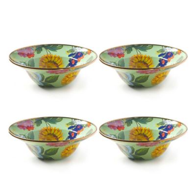 Flower Market Green Breakfast Bowls - Set of 4 mackenzie-childs Panama 0
