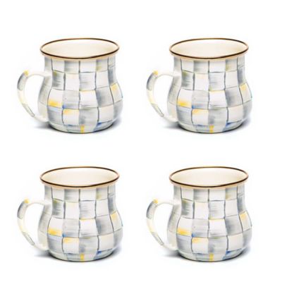 MacKenzie-Childs  Sterling Check Espresso Cup & Saucer Set