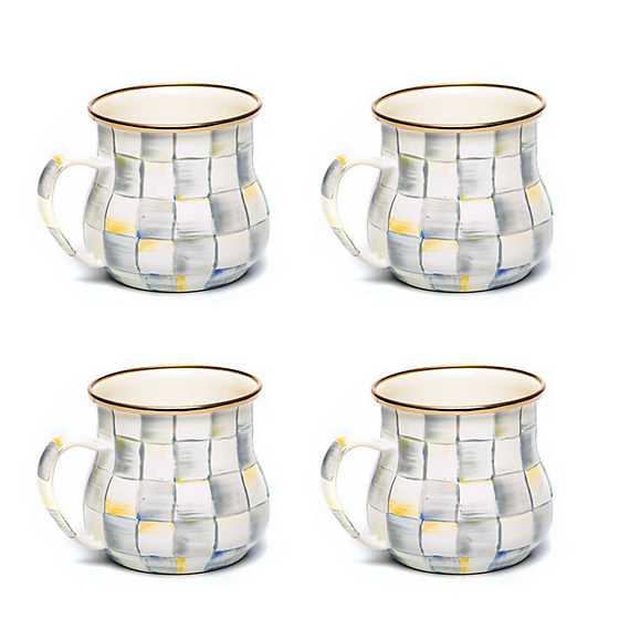 Sterling Check Enamel Mugs - Set of 4 image two