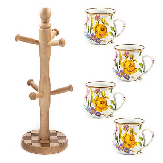 Flower Market White Mugs & Tower Set