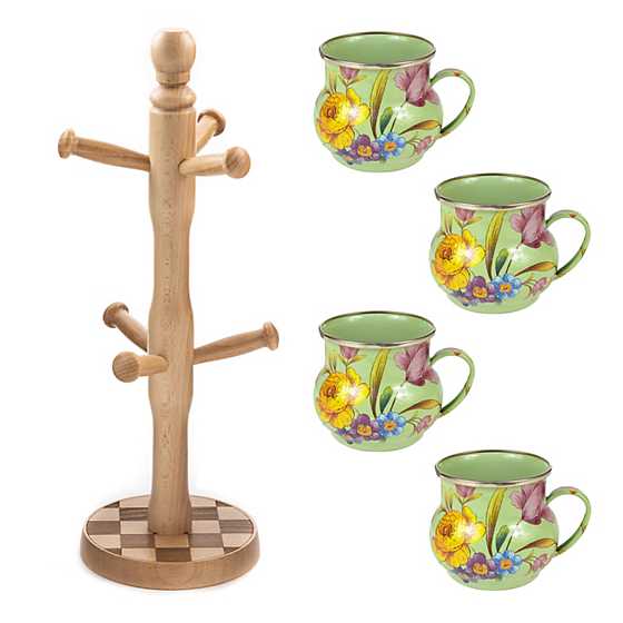 Flower Market Green Mugs & Tower Set