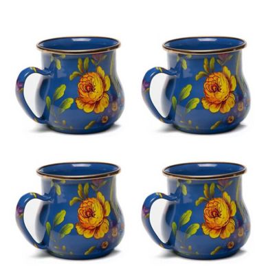 Flower Market Mugs - Lapis - Set of 4 mackenzie-childs Panama 0