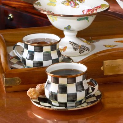 MacKenzie-Childs  Courtly Check Espresso Cup & Saucer Set