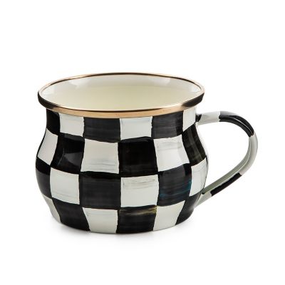 Mackenzie-Childs Courtly Check Enamel Kettle Teapot Black White 3 Quart Tea  Pot for Sale - Fleetwoodmac.net