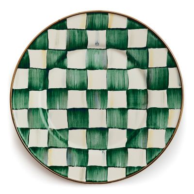 Emerald Check Salad Plate mackenzie-childs Panama 0