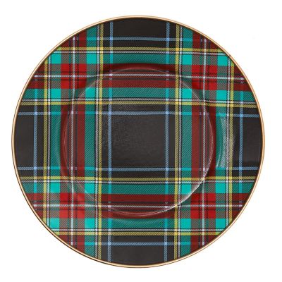 Tartan Black Salad/Dessert Plate mackenzie-childs Panama 0