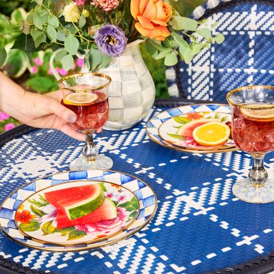 Royal Check Blue Enamel Dinner Plate –, VESIMI Design