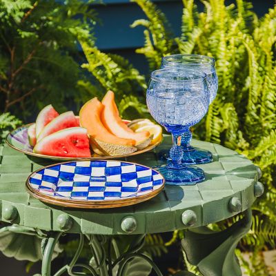 Royal Check Blue Enamel Dinner Plate –, VESIMI Design