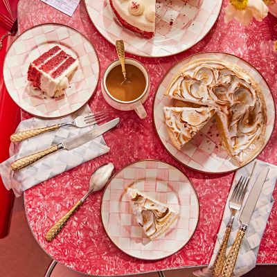 Rosy Check Enamel Salad/Dessert Plate image three