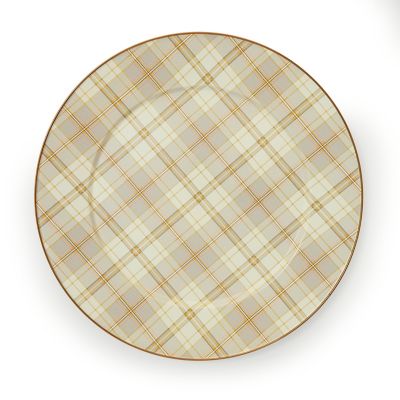 Tartan Latte Serving Platter mackenzie-childs Panama 0