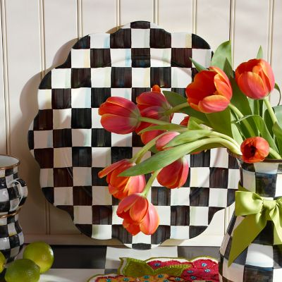 MacKenzieChilds Courtly Check Enamel Petal Platter