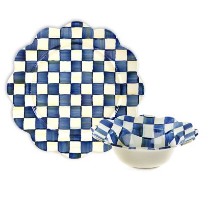 Royal Check Petal Serving Platter & Bowl Set mackenzie-childs Panama 0