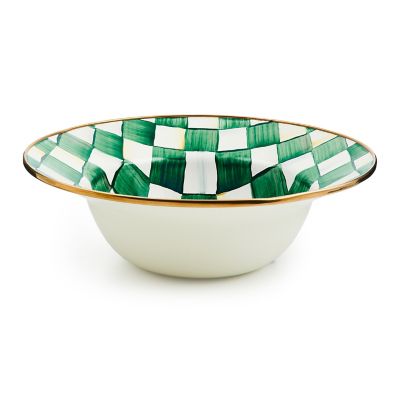 Emerald Check Serving Bowl mackenzie-childs Panama 0