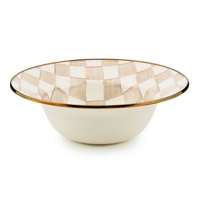 Mocha Check Serving Bowl mackenzie-childs Panama 0