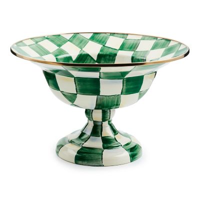 Emerald Check Large Compote mackenzie-childs Panama 0
