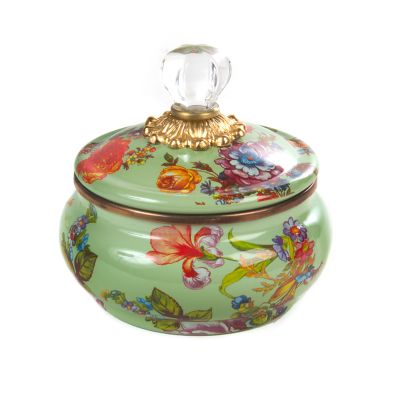 MacKenzie-Childs  Flower Market Medium Canister - Green