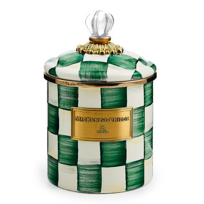 Emerald Check Small Canister mackenzie-childs Panama 0