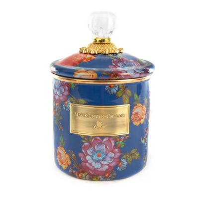 Flower Market Small Canister - Lapis mackenzie-childs Panama 0