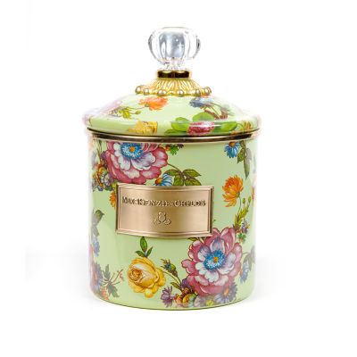 MacKenzie-Childs  Flower Market Medium Canister - Green