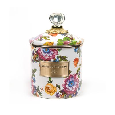 MacKenzie-Childs Flower Market Medium Canister - White