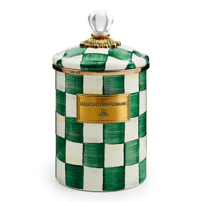 Emerald Check Medium Canister mackenzie-childs Panama 0
