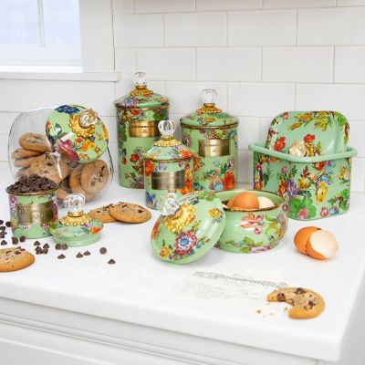 Green Fields Floral Ceramic Kitchen Canister Set