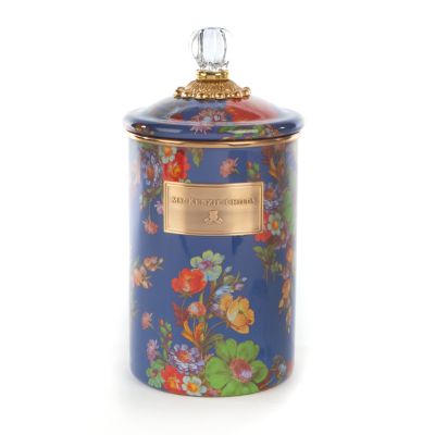 Flower Market Large Canister - Lapis mackenzie-childs Panama 0