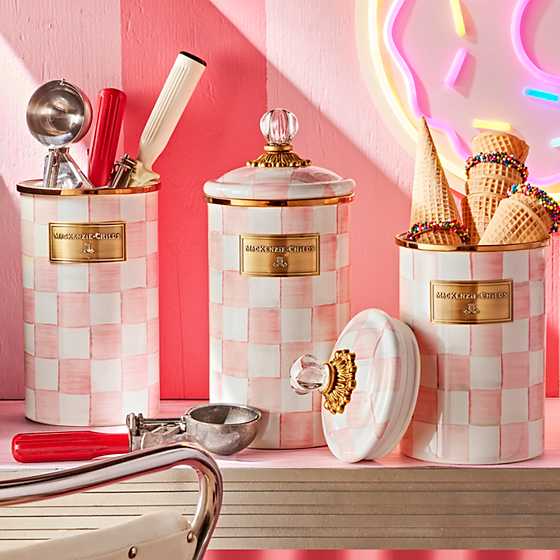 Rosy Check Enamel Canister - Large image two
