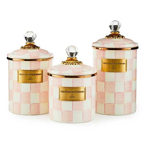 Rosy Check Enamel Canister - Large image three