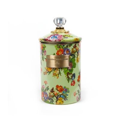 MacKenzie-Childs  Flower Market Medium Canister - Green