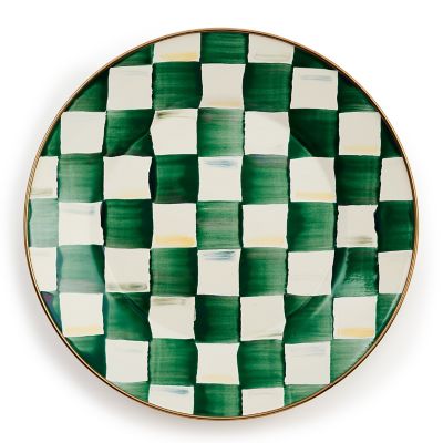 Emerald Check Dinner Plate mackenzie-childs Panama 0