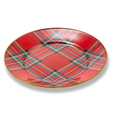 MacKenzie-Childs  Tartastic Enamel Dinner Plate - Red