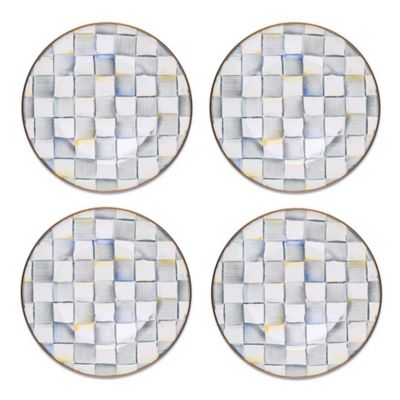 4 ENAMEL DINNER PLATES | PLAIN