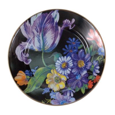 Flower Market Dinner Plate - Black mackenzie-childs Panama 0