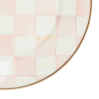 Rosy Check Enamel Dinner Plate image three