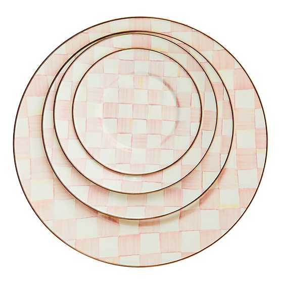 Rosy Check Enamel Dinner Plate image four