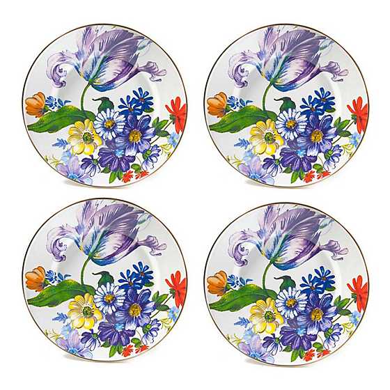 Flower Market White Dinner Plates - Set of 4 image two