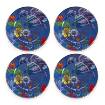 Flower Market Dinner Plates - Lapis - Set of 4 mackenzie-childs Panama 0