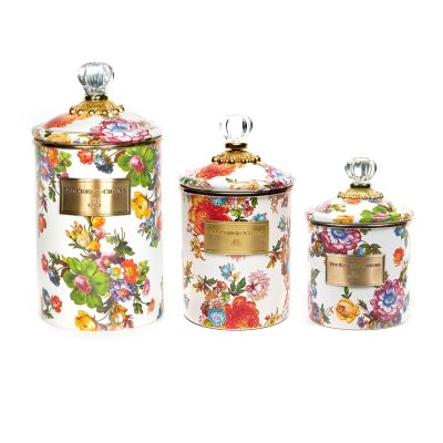 canisters set of 3 white for