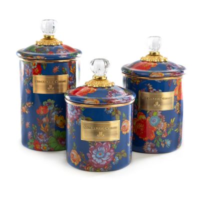 Flower Market Lapis Canisters - Set of 3 mackenzie-childs Panama 0