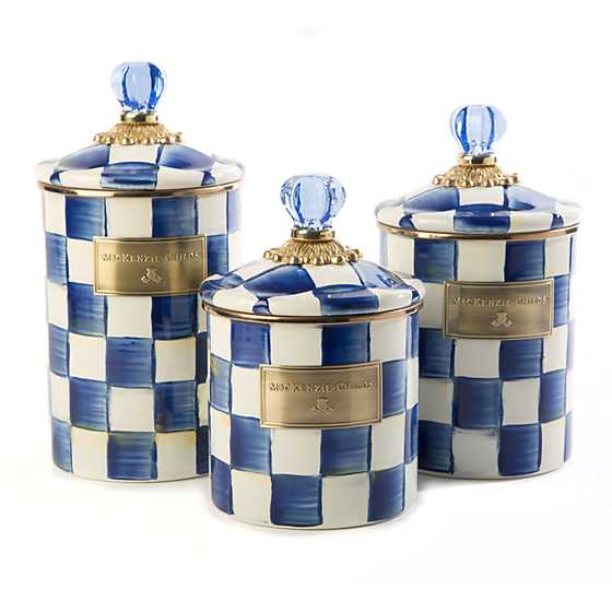 Royal Check Canisters, Set of 3