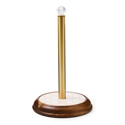 Rosy Check Wood Paper Towel Holder mackenzie-childs Panama 0