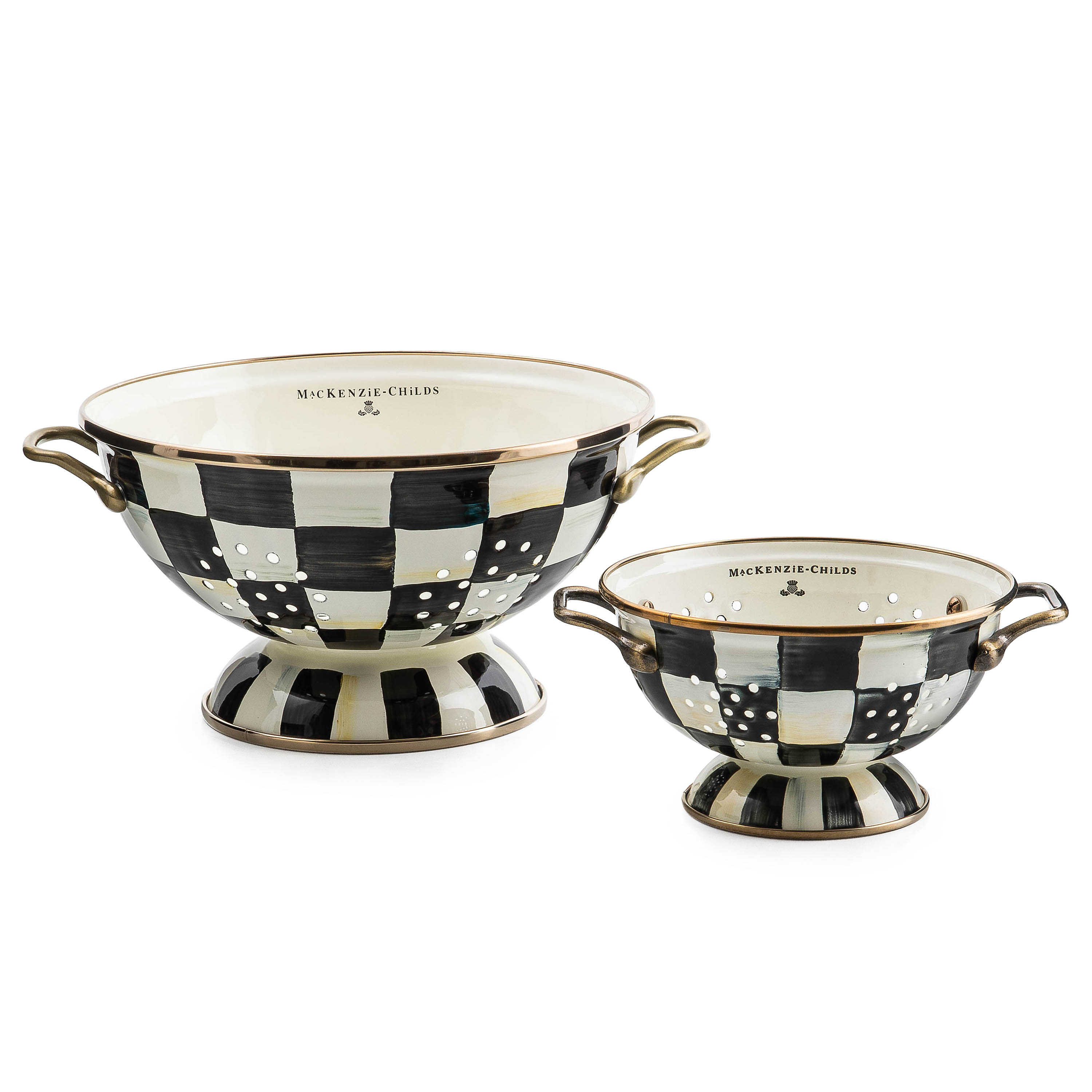 Courtly Check Colanders, Set of 2 mackenzie-childs Panama 0