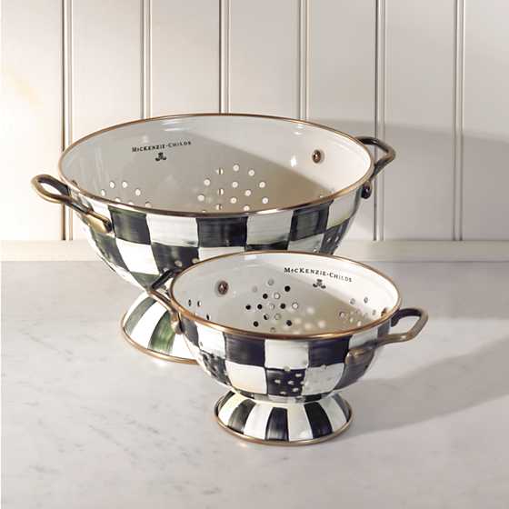 Courtly Check Enamel Colander - Small image four