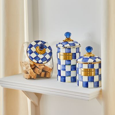 MacKenzie-Childs | Cookie Jar with Royal Check Lid