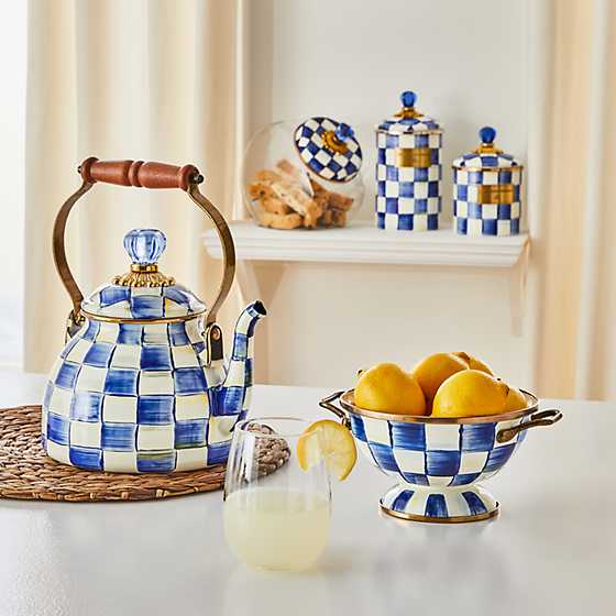 Cookie Jar with Royal Check Enamel Lid image seven
