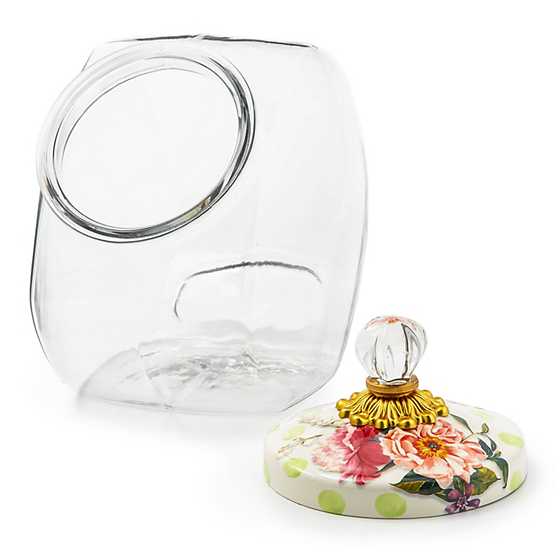 Cookie Jar with Wildflowers Enamel Lid - Green image four