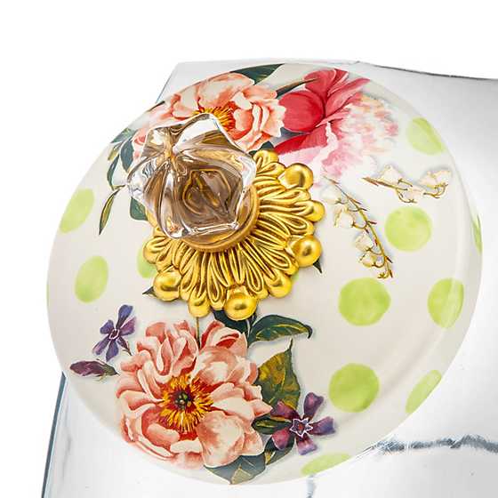 Cookie Jar with Wildflowers Enamel Lid - Green image three