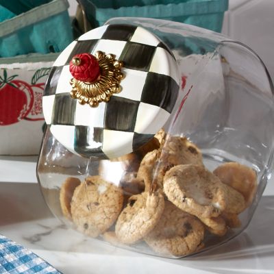 MacKenzie Childs Cookie Jar with Courtly Check Enamel Lid