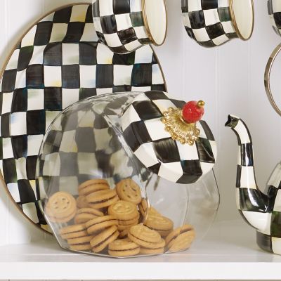 MacKenzie-Childs  Cookie Jar with Royal Check Lid